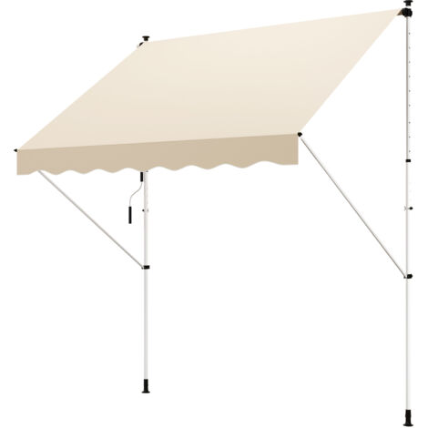 Outsunny Tenda da Sole 3x1.5m Telescopica a Parete Avvolgibile Beige