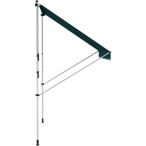 Outsunny Tenda da Sole 2x1.5m con Telaio Telescopico e Manovella, Verde