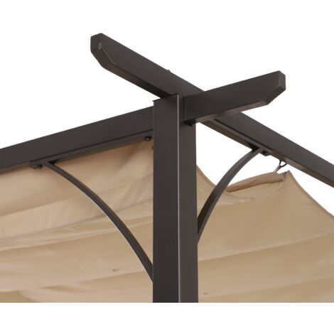 PRIMEYARD Pergola 3x4 m montanti in alluminio con tetto a doghe in acciaio gazebo da giardino grigio