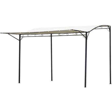 easycomfort gazebo pergola da giardino con copertura in tessuto anti uv e acciaio, 3x2.5m, beige (1/5)
