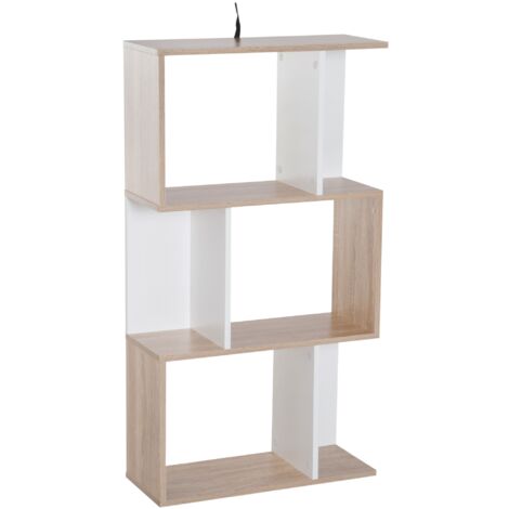 easycomfort libreria di design scaffale ufficio legno moderna 3 ripiani 60 × 24 × 111.4cm (1/5)