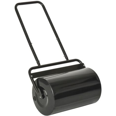 easycomfort rullo da giardino φ32x50cm in metallo impermeabile nero, serbatoio fino 38 litri (acqua o sabbia)