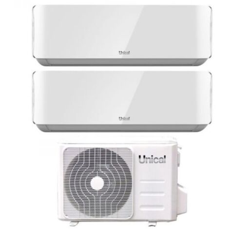 Climatizzatore Condizionatore Unical Dual Split Inverter serie AIR CRISTAL 18+18 con KMX4 36HE R-32 Wi-Fi Optional 18000+18000
