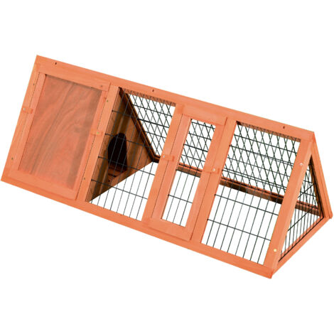 PawHut Gabbia per Conigli e Piccoli Animali in Legno di Abete per Esterno
