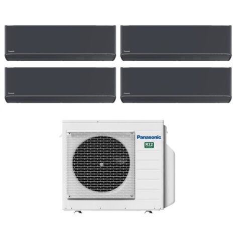 Climatizzatore Condizionatore Panasonic Quadri Split Inverter Serie Etherea Dark 7+7+7+12 con CU-4Z68TBE R-32 Wi-Fi Integrato Colore Grigio Grafite 7000+7000+7000+12000 (1/3)