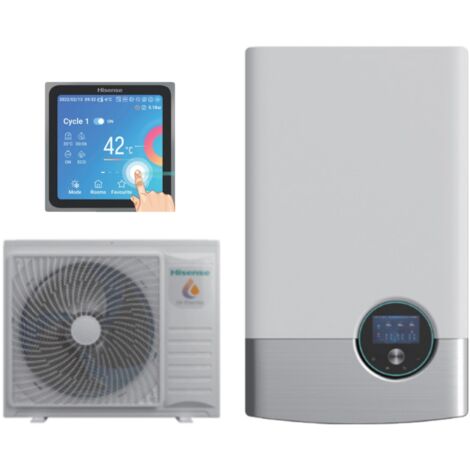 Pompa di Calore Splittata Monoventola Aria/Acqua Hisense Hi-Terma AHM-080HCDSAA + AHW-080HCDS1 R-32 Wi-Fi Optional con Comando Incluso