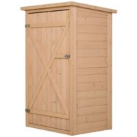 easycomfort casetta da giardino in legno di abete impermeabile, capanno attrezzi da esterno 75x56x115cm