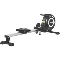 easycomfort vogatore magnetico pieghevole per allenamento a casa, volano regolabile su 8 livelli e monitor lcd, 185x58x57cm, nero