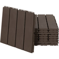 easycomfort set 9 mattonelle a incastro per terrazzo, piastrelle per pavimenti (30x30x2cm) in pp antiscivolo, area: 0.81 mq marrone
