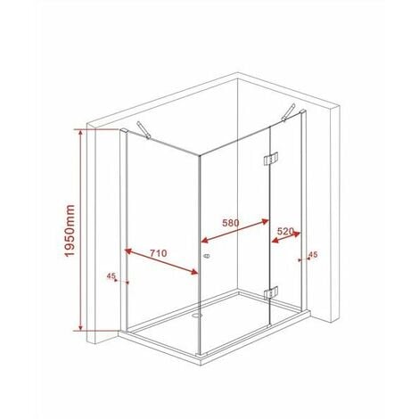 Duschkabine ARTO 120 x 80 cm ohne Duschtasse