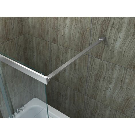 BATCH Schiebetür-Duschtrennwand 140x150 Cm – Rahmenloses ESG-Sicherheitsglas, Alu-Profile, Extrahoch
