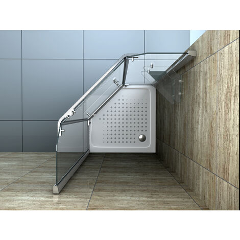 Fünfeck-Duschkabine POLIGO 90 x 90 x 195 cm ohne Duschtasse