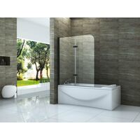 Duschtrennwand DUO - schwarz 120 x 140 (Badewanne)