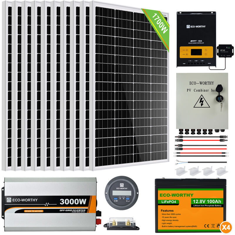ECO-WORTHY 25 Watt Solarpanel System Solarmodul Kit: 1 Stück 25W 12V  MonokristallinesSolarmodul + 10A Laderegler + SAE-Verbindungskabel für