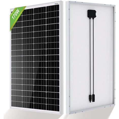 ECO-WORTHY 170W 12V Solarpanel Monokristallines Solarmodul Netzteil für Wohnwagen, Wohnmobil, grunes Haus, Ein-/Aus-Gitter-System erhaltlich