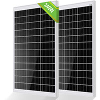 ECO-WORTHY 240 Watt 12V Solarmodul mit Aluminiumrahmen, hocheffizientes monokristallines Solarpanel, Solarenergieeingang von 12V, für Boote, Wohnmobile, Vans, Anhänger,Haushalt