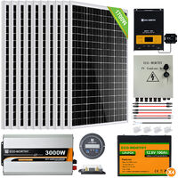 ECO-WORTHY 6,8kWh/Tag Solaranlange 1700W 24V mit Batterie netzunabhängig für Wohnmobil:10pcs 170W Solarpanel + 60A MPPT Laderegler + 4 Stücke 100Ah Lithiumbatterie + 3000W 24V Wechselrichter