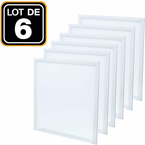 6 Dalles LED 600x600 40W PMMA blanc neutre 4000k - Plusieurs modèles disponibles