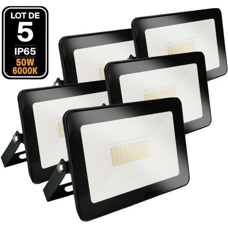 5 x 50W LED Ipad Foco Blanco Frío 6500K Alto Brillo