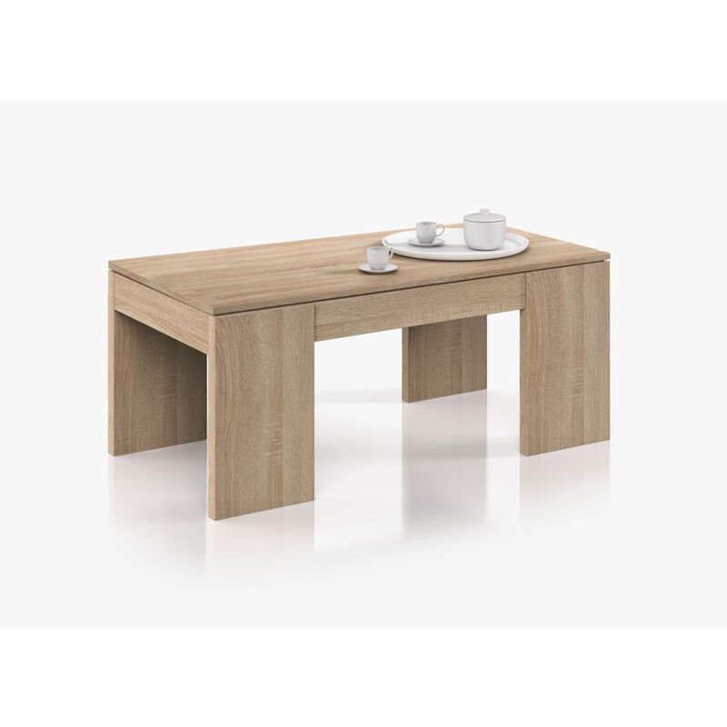 Mesa De Centro elevable roble canadian 100x50x43 cm 100