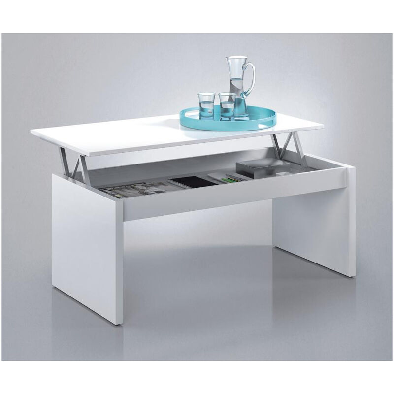 Mesas Centro - Mesa Centro Elevable Blanco 100 cm Zanel