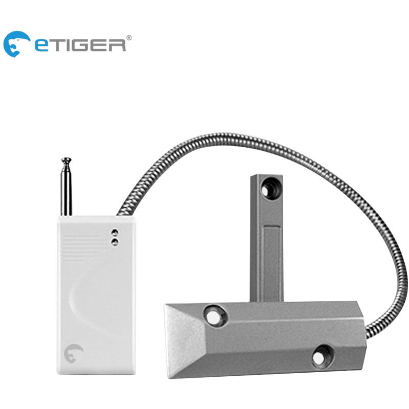 eTIGER ES-D4F Persiana enrollable con sensor de puerta inalambrico de larga distancia de 433 MHz, sistema de alarma antirrobo para el hogar