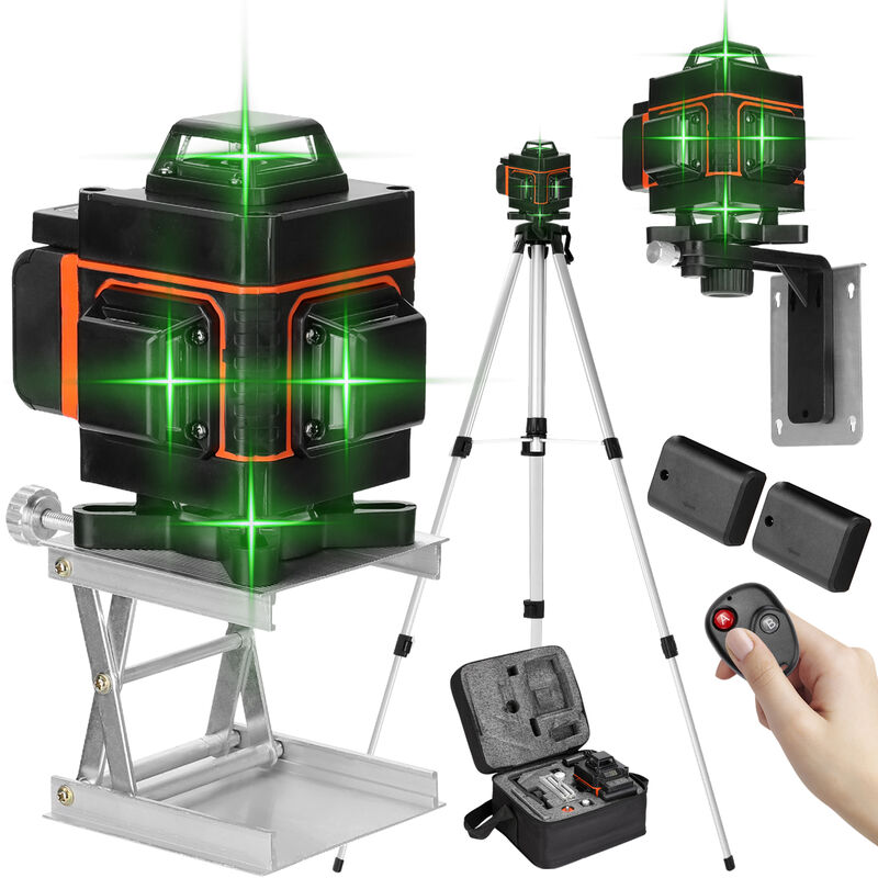 KKmoon Herramienta de nivel multifuncional de 16 lineas Linea horizontal vertical con funcion de autonivelacion