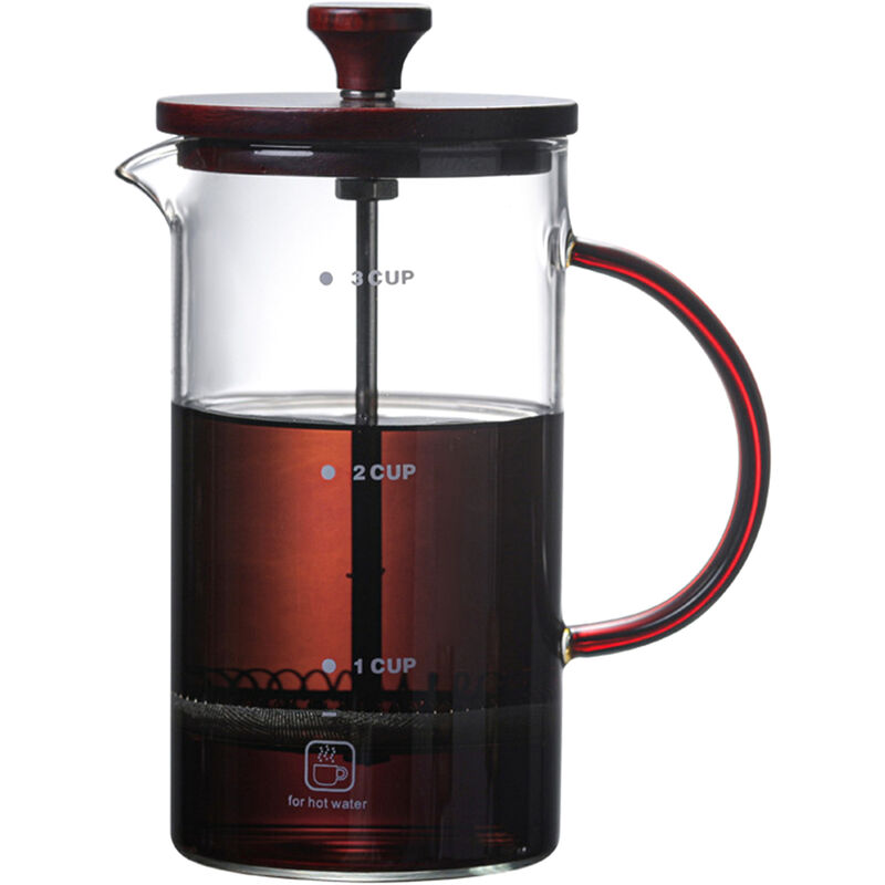 Cafetera de prensa francesa 27 oz Acero inoxidable Resistente al calor Vidrio de borosilicato embolo de cafe Prensa francesa clasica Cafetera y tetera Vidrio