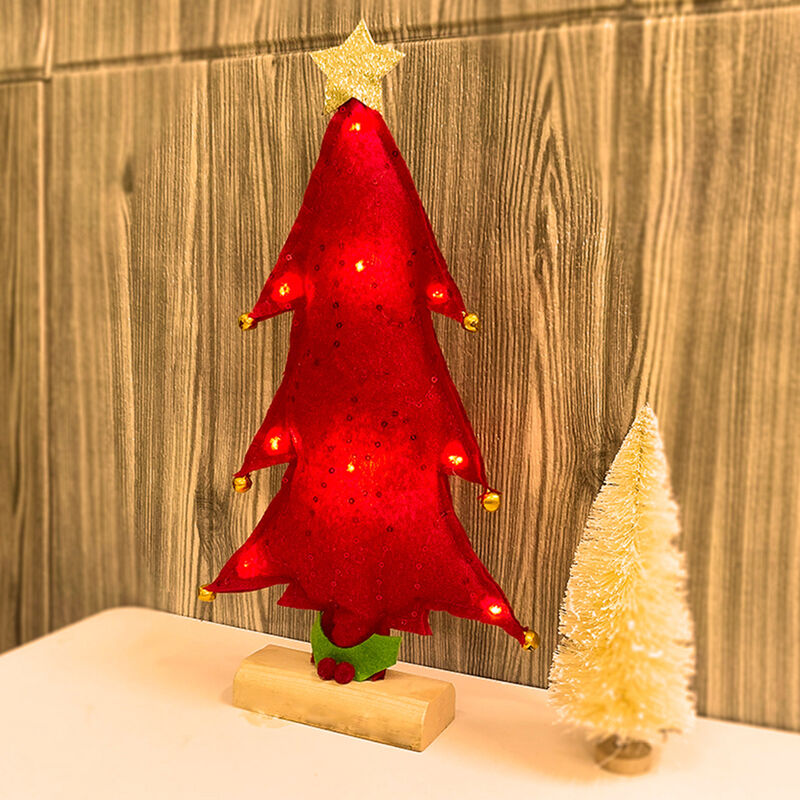 arboles de Navidad con luz Adornos de Navidad Mini arbol Decoracion de mesa de Navidad Regalos de Navidad Decoraciones de Navidad,rojo