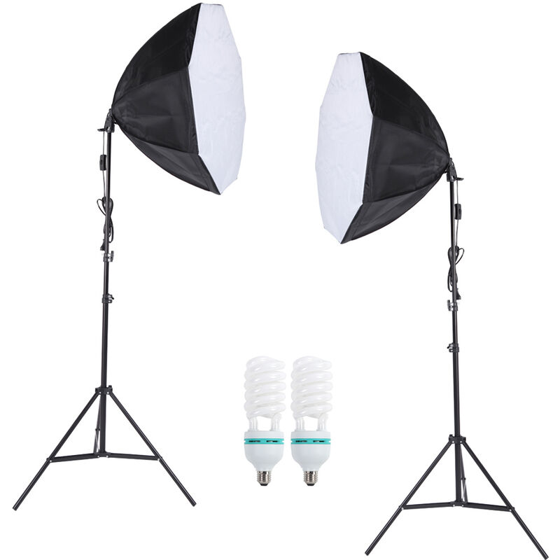 Kit de iluminacion fotografica para fotografia profesional con 5500K 135W Luz de dia Lampara de estudio Soporte de luz Octagon Softbox