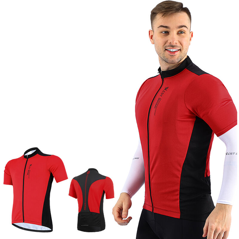 WEST BIKING XS-XXXL Verano Ciclismo Deportes Abrigo corto Equipo transpirable Carreras Deporte Bicicleta Tela Bicicleta Ropa exterior superior Tamano europeo,Rojo, 3XL