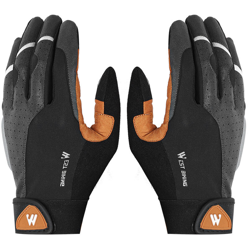 Guantes de ciclismo WEST BIKING, guantes antideslizantes transpirables para hombres, guantes antichoque para deportes al aire libre, MTB, bicicleta, motocicleta,Multicolor, L