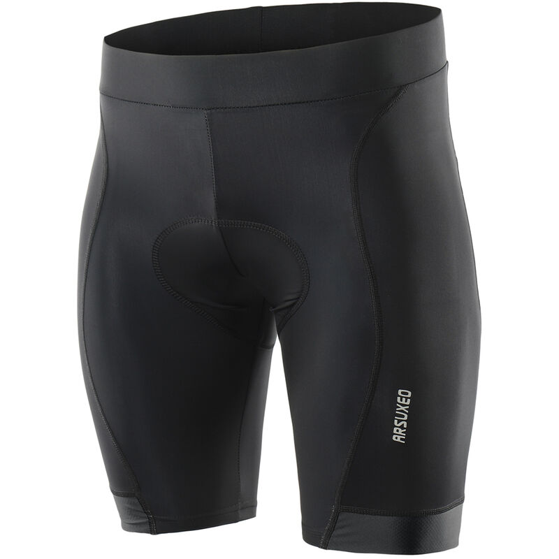 Pantalones cortos de ciclismo de verano para hombre, pantalones cortos de ciclismo acolchados de gel transpirables de secado rapido, mallas,Negro, S