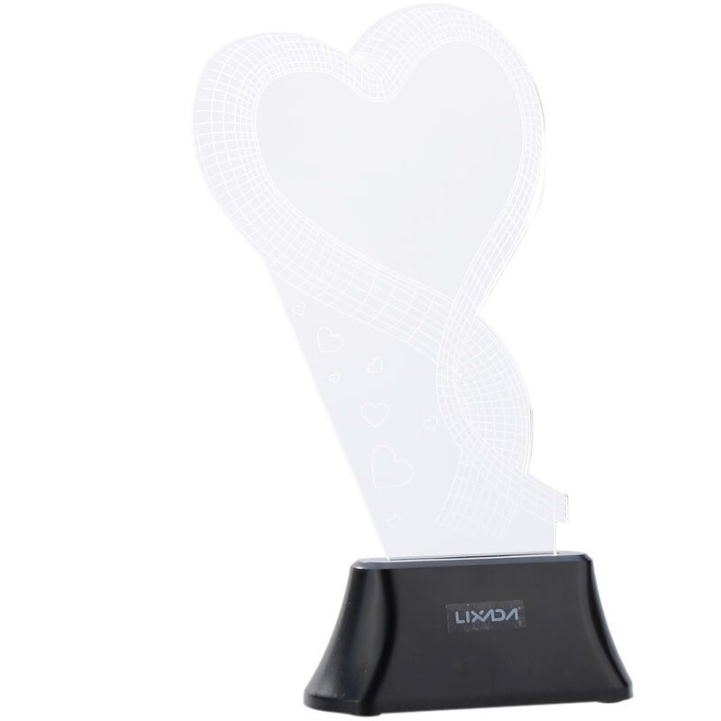 Lampara LED LIXADA 3D, luz USB con corazon amoroso, colorida luz nocturna para decoracion de bodas, regalo de Navidad innovador, regalo