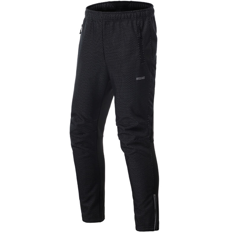 Pantalones de ciclismo para hombre, a prueba de viento, de invierno, polar termico, para bicicleta de montana, para correr, entrenamiento, pantalones activos,Negro, XXL