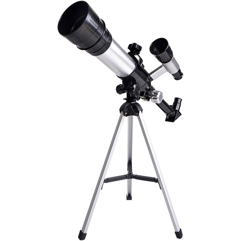 Telescopios para ninos, adultos, principiantes, 50 mm, apertura de aleacion, telescopio refractor astronomico, lente objetivo de 100 mm, aumento de 60x con tripode ajustable, buscador, brujula, regalo de cumpleanos para ninas y ninos