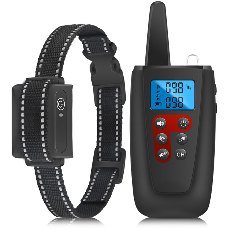 Collar de adiestramiento para perros, con mando, collar electrónico ajustable para perros, 3 modos de adiestramiento (sonido/vibración/sonido + vibración), 1000M/3280FT rango de control, IP67 resistente al agua, batería incorporada