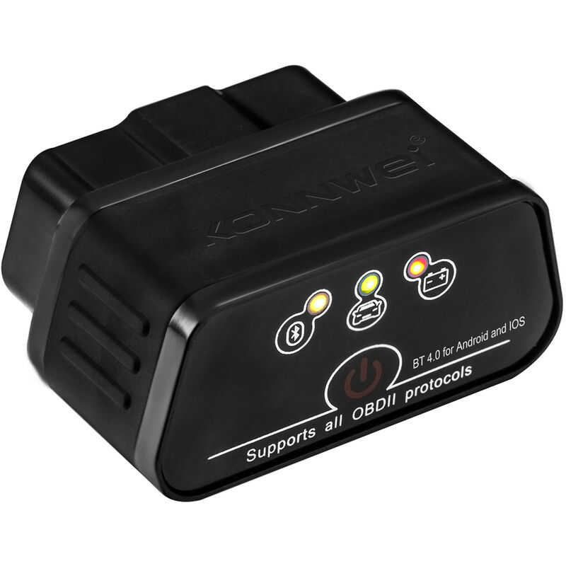 KONNWEI KW903 BT 4.0 Wireless OBD-II Car Auto Diagnostic Scan Tools,Escáner del probador del detector del coche, para el sistema IOS Android,Negro