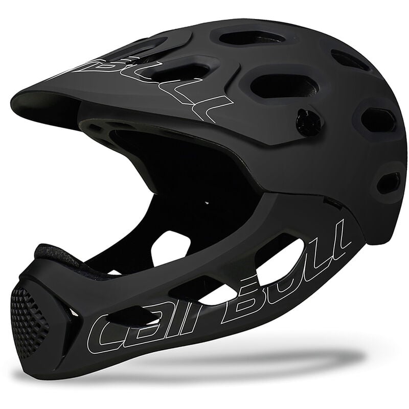 Casco de bicicleta, con mentonera desmontable, para ciclismo de montaña de descenso,Negro