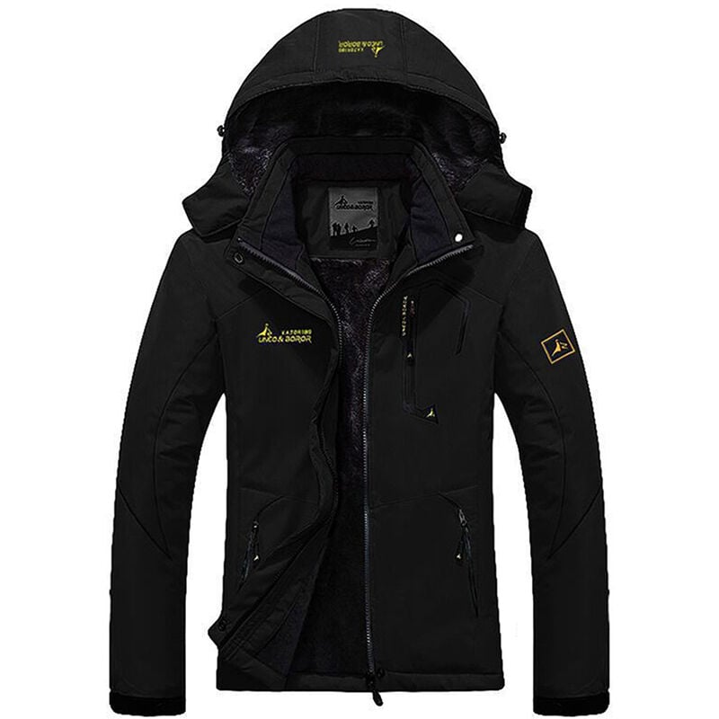 Chaqueta de esquí,Chaqueta cortavientos,Chaqueta cálida de invierno,para camping senderismo esquí,para mujeres,Negro, M