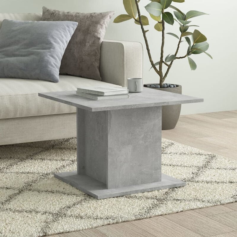 Mesa de centro de aglomerado gris hormigón 55,5x55,5x40 cm