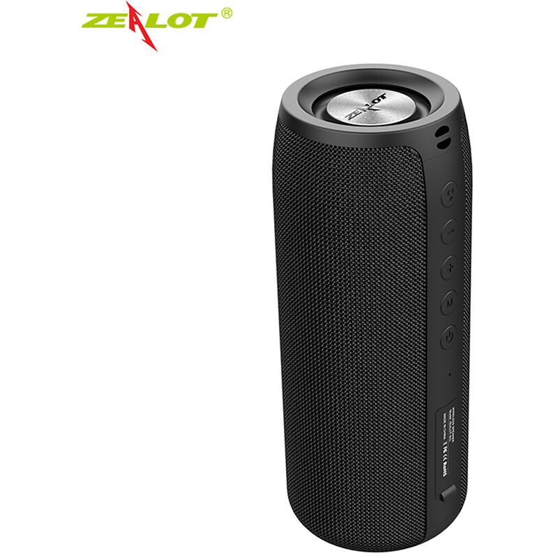 ZEALOT S51 Altavoz Bluetooth Portátil,Conexión TWS 10W Exterior Sonido de Alta Calidad,IPX5 Impermeable,8 horas de uso Altavoz,Negro