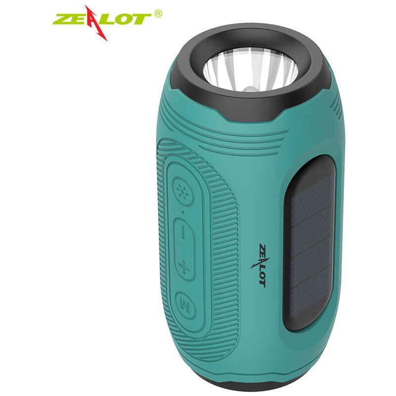 ZEALOT A4 Mini altavoz inalámbrico Bluetooth 5.0,carga solar altavoz de graves al aire libre,8H tiempo de reproducción claro sonido estéreo,Cian