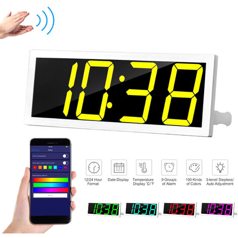 Reloj de pared digital grande inteligente,blanco