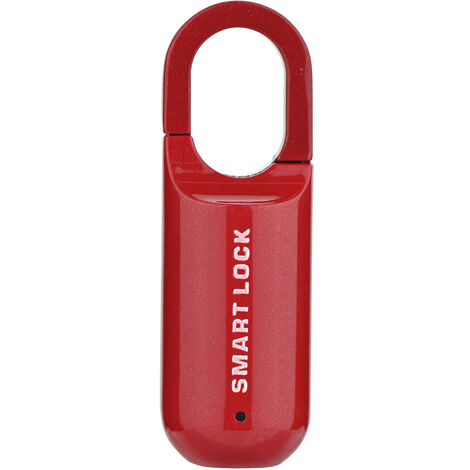 MQ-1017 Candado inteligente de huellas dactilares Cerradura impermeable Cerradura de seguridad portatil llave Cerradura antirrobo para Mochila escolar Maleta Bolso Gabinete Bicicleta,rojo -