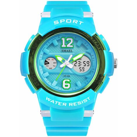 SMAEL 1632 Reloj deportivo elegante para mujer multifuncion de cuarzo +  reloj de pulsera digital electronico