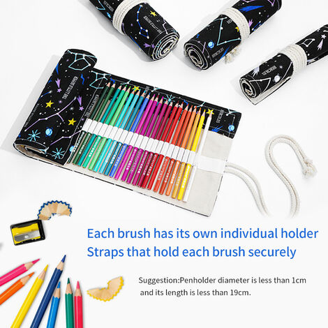 Bolsa de almacenamiento 20 agujeros Lienzo hecho a mano Soporte para pincel Estuche para bolígrafos de pintura Estuche para almacenamiento de bolígrafos de papelería 
