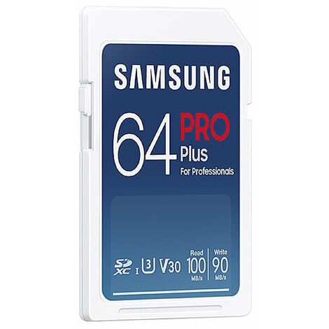 Tarjeta SD SAMSUNG PRO Plus alta velocidad, nivel de velocidad U3 V30, para cámara digital cámara portátil,64 velocidad de lectura hasta 100 - 64 GB, velocidad de lectura
