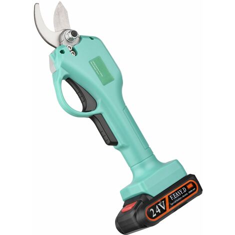 Tijeras de podar eléctricas sin cable de 21V,tijeras de jardín,Secadores  eléctricos,con adaptador de batería de litio,para jardinería,Azul,Enchufe UE