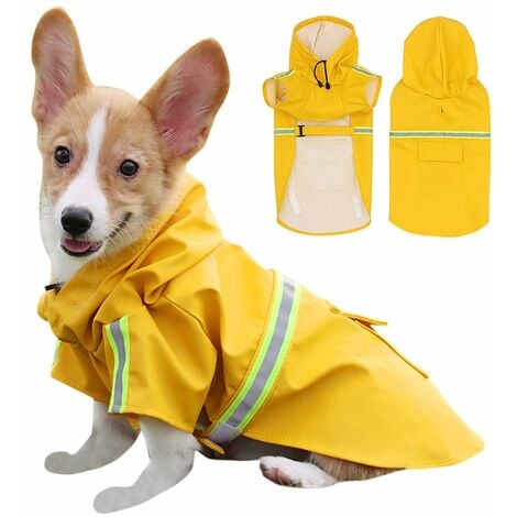 Beneficiario alma mesa Chubasquero para perros,con bolsillo en la capucha,impermeable ajustable y  reflectante,para perros pequeños,medianos